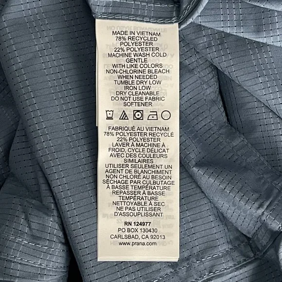 NWT prAna Cayman Shirt Small Blue Note Yarn Dye Melange Woven Check - Picture 13 of 16